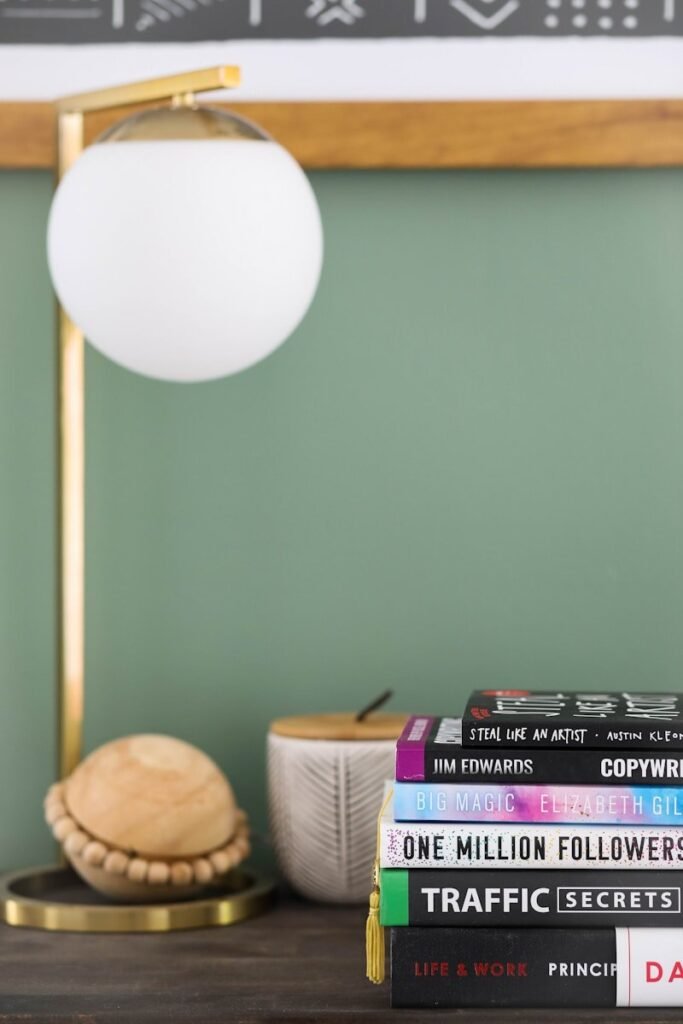 white round lamp near brown wicker basket